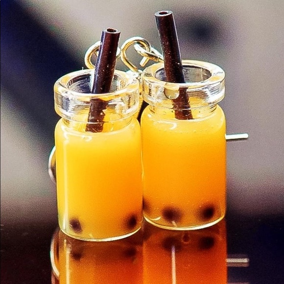 Colorful Boba Tea Earrings - Picture 4 of 4